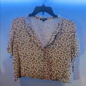 Cropped yellow, large, Wild Fable button up shirt